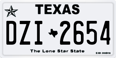 TX license plate DZI2654