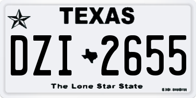 TX license plate DZI2655