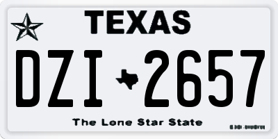 TX license plate DZI2657