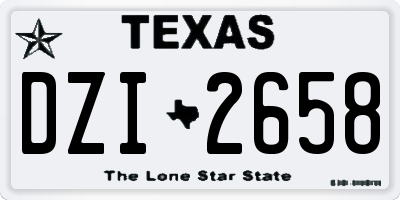 TX license plate DZI2658