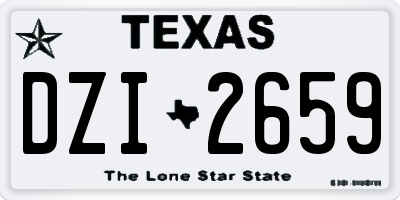 TX license plate DZI2659