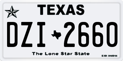 TX license plate DZI2660