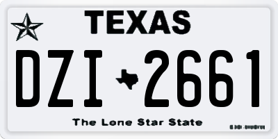 TX license plate DZI2661
