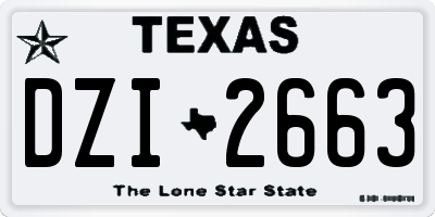 TX license plate DZI2663