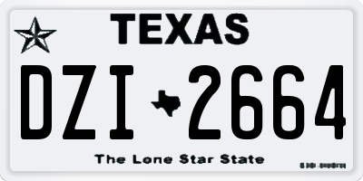 TX license plate DZI2664