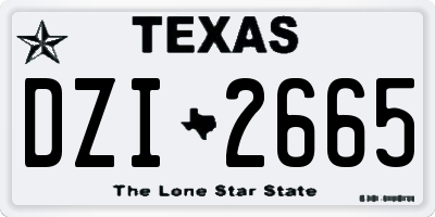 TX license plate DZI2665