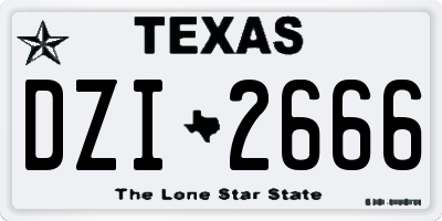TX license plate DZI2666