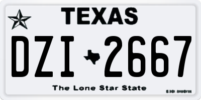 TX license plate DZI2667