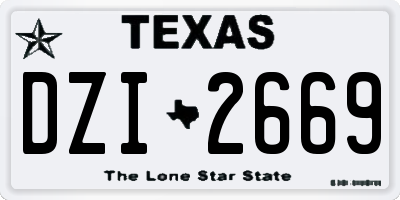 TX license plate DZI2669