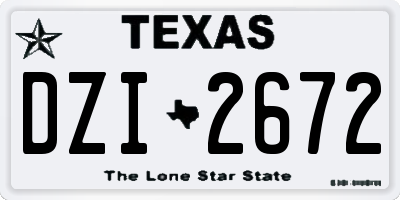 TX license plate DZI2672