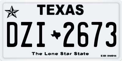 TX license plate DZI2673