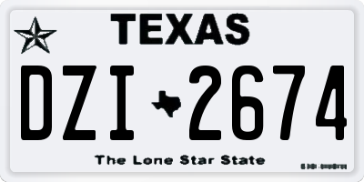 TX license plate DZI2674