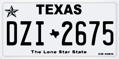 TX license plate DZI2675