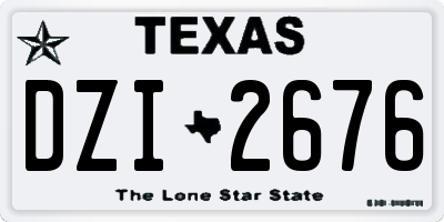 TX license plate DZI2676