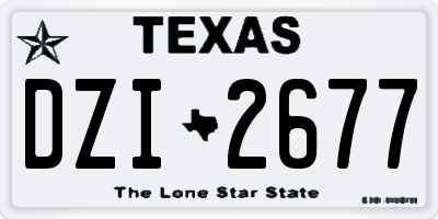 TX license plate DZI2677