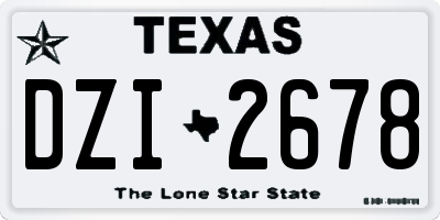 TX license plate DZI2678