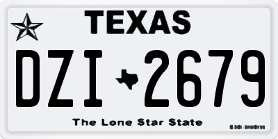 TX license plate DZI2679