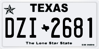 TX license plate DZI2681