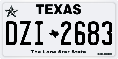 TX license plate DZI2683