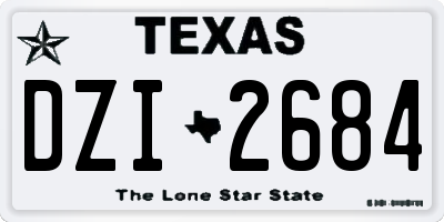 TX license plate DZI2684