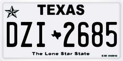 TX license plate DZI2685