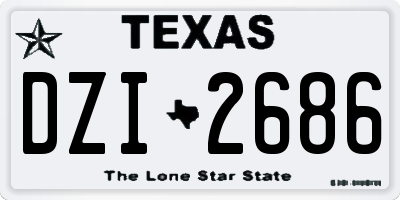 TX license plate DZI2686