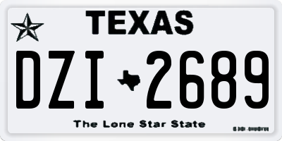 TX license plate DZI2689