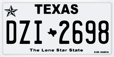 TX license plate DZI2698