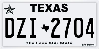 TX license plate DZI2704