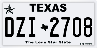 TX license plate DZI2708