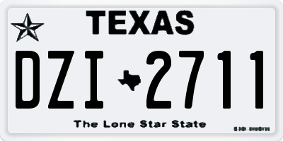 TX license plate DZI2711