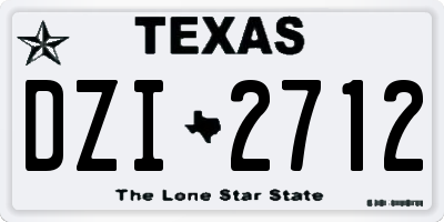 TX license plate DZI2712