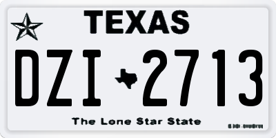 TX license plate DZI2713