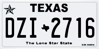 TX license plate DZI2716