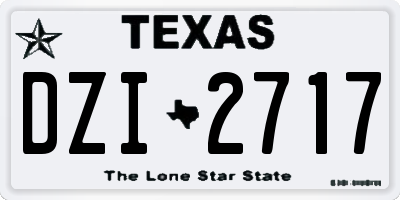 TX license plate DZI2717