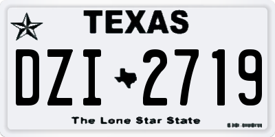 TX license plate DZI2719