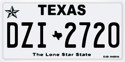 TX license plate DZI2720