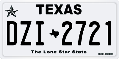TX license plate DZI2721