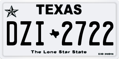 TX license plate DZI2722