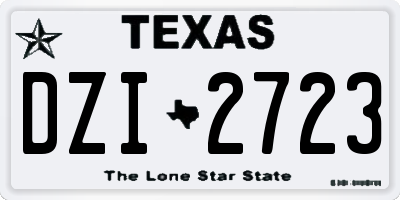 TX license plate DZI2723