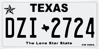 TX license plate DZI2724