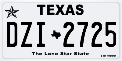 TX license plate DZI2725