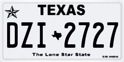 TX license plate DZI2727
