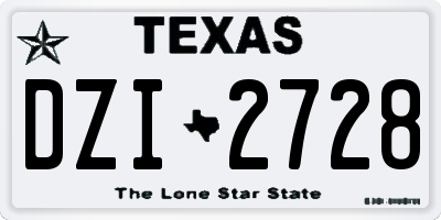 TX license plate DZI2728