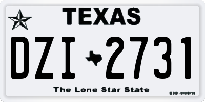 TX license plate DZI2731