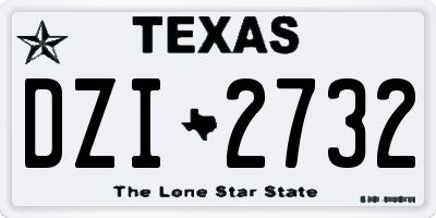 TX license plate DZI2732