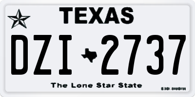 TX license plate DZI2737