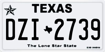 TX license plate DZI2739