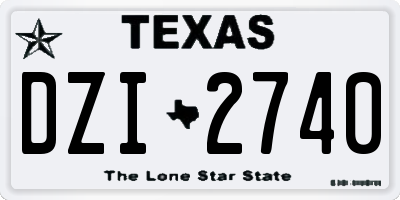 TX license plate DZI2740