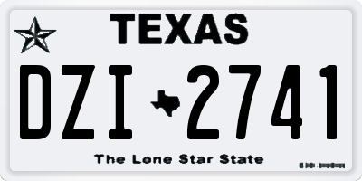 TX license plate DZI2741